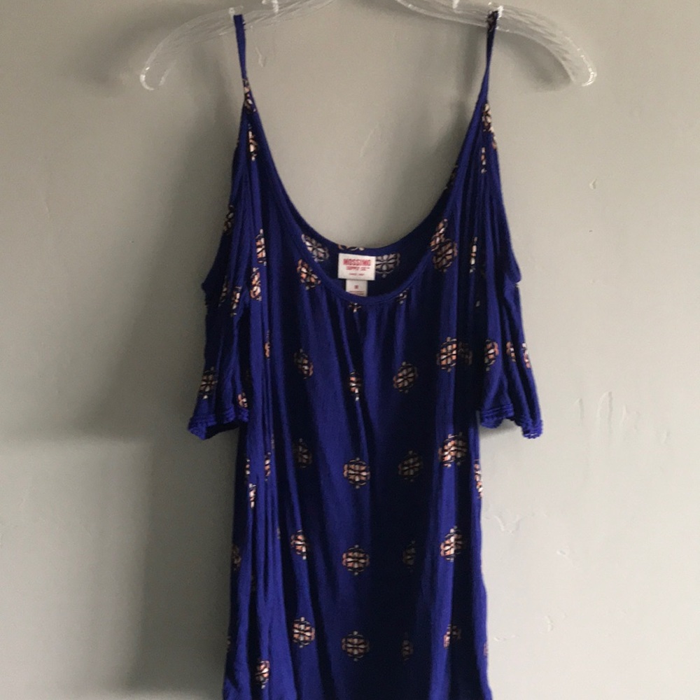 Blue Cold Shoulder Top - Picture 3 of 4
